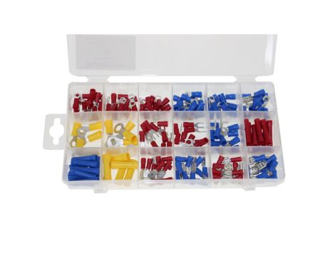 Zestaw tulejek, złączek, końcówek izolowanych / Końcówki oczkowe izolowane / końcówki widełkowe / konektory /BOX-1 / 175 szt.
