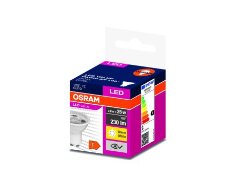 Żarówka LED VALUE PAR16 25 GU10 2,8W 230lm 2700K 827 120st. 4058075198944