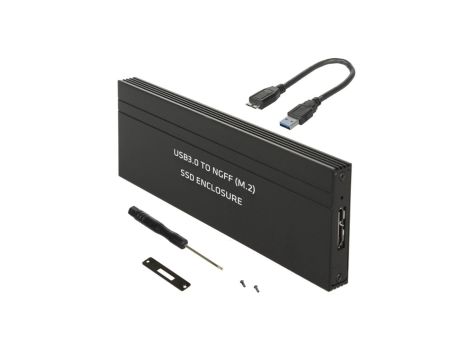 Obudowa dysku Maclean, SSD M.2, NGFF, USB 3.0, rozmiary 2230/2240/2260/2280, aluminiowa obudowa, MCE582