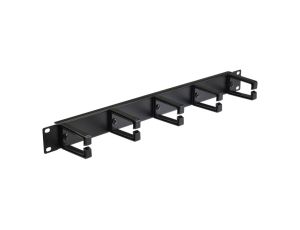Organizator kabli RACK 19 cali 1U metalowy z plastikowymi uchwytami czarny NEKU