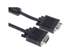 Zespół cyfrowych kabli wideo i monitorowych 2m Męskie złącze VGA/SVGA to Żeńskie VGA/SVGA Czarny