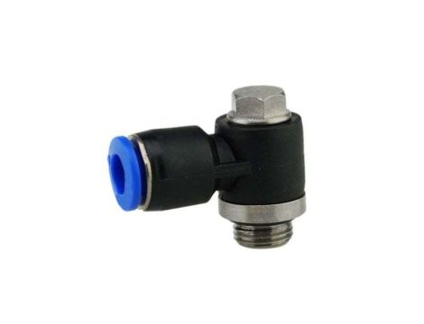 Adapter gwintowany typu Banjo gwint – rura, 1, Wciskane 6 mm, M5 męskie, 9,9 kgf/cm, 990 kPa