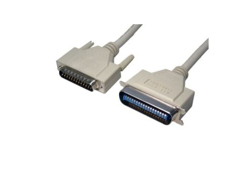 Kabel równoległy, 10m, Drukarka, Szary, Aluminium/mylar