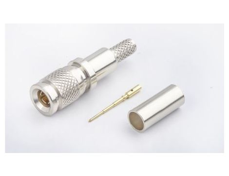 Złącze koncentryczne, 75, 6GHz, Męski, Połączenie zagniatane, Montaż na kablu