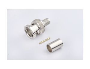 Przejściówka do złączy BNC, 75, 6GHz, Męski, Połączenie zagniatane, Montaż na kablu +165C -65C