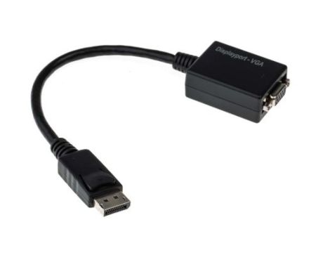 Kabel KVM, dł. 150mm - Męskie DisplayPort - Żeńskie VGA, kolor: Czarny, RS PRO