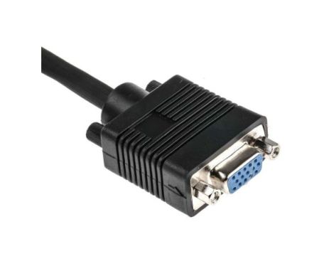 Zespół cyfrowych kabli wideo i monitorowych 0.5m Męskie złącze VGA HD15 to Złącze żeńskie SVGA HD15 Czarny