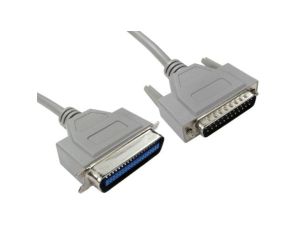 Kabel równoległy, 2m, Drukarka, Szary, Aluminium/mylar