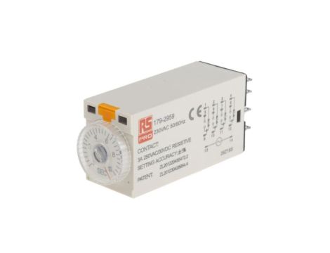 Przekaźnik czasowy zwłoczny jednofunkcyjny 0.5 → 10s 4PDT 4-stykowy 4PDT 230V ac