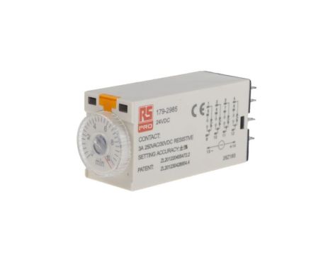 Przekaźnik czasowy zwłoczny jednofunkcyjny 0.5 → 10min 4PDT 4-stykowy 4PDT 24V dc