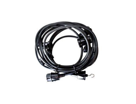 GIRLANDA OGRODOWA, ŁAŃCUCH ŚWIETLNY IP44 CZARNA 21M + HAK KOŃCOWY G-CZ-20-H/IP44