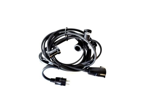 GIRLANDA OGRODOWA, ŁAŃCUCH ŚWIETLNY IP44 CZARNA 21M + GNIAZDO G-CZ-20-G/IP44