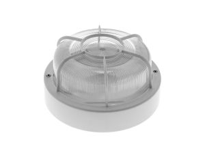 Oprawa SPIDER, E27, 100W, biała-polipropylen, klosz przeźroczysty-szkło, IP44, siatka plastikowa A2730