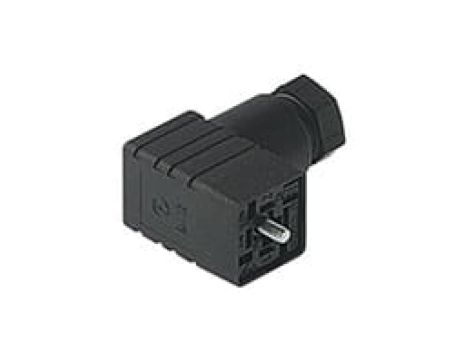 Gniazdo kablowe zaworowe typ C przyłączeniowe z centralną śrubą M3x28 3 + PE PG 7 tłumik kablowy GDS 307 schwarz