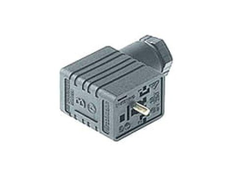 Gniazdo kablowe zaworowe przyłączeniowe z centralną śrubą M3x35 2 + PE PG 9 GMN 209 NJ grau