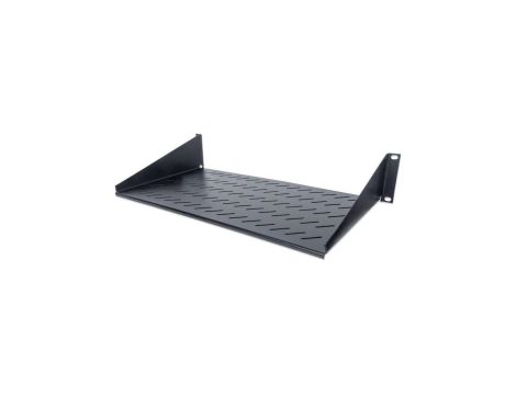 Półka 2U 250mm rack 19, 2 pkt mocowania, perforowana czarna