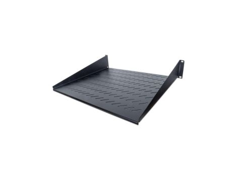 Półka 2U 400mm rack 19, 2 pkt mocowania, perforowana czarna