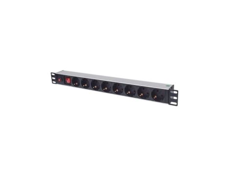 Listwa zasilająca Rack 19 X8 1U Schuko 3M bezpiecznik 713986