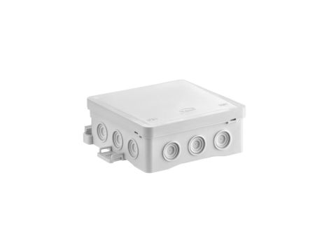 Puszka naścienna 100x40x100mm z dławnicą zintegrowaną samozatrzaskowa, bezhalogenowa, seria FASTBOXiHOOK szara IP54 NS7 35349102