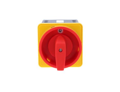 Łącznik krzywkowy 80A rozłącznik 0-1 4 - biegunowy mocowanie do pulpitu czoło zamykane żółto-czerwone SK80-2.8210\P08