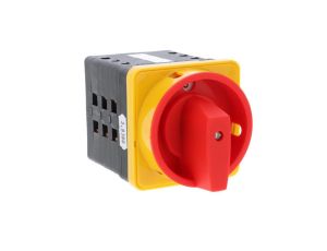 Łącznik krzywkowy 80A rozłącznik 1-0-2 3 - biegunowy mocowany do pulpitu czoło zamykane żółto-czerwone SK80-3.8380\P08