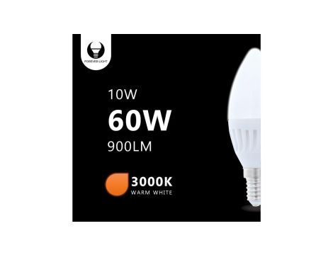 Żarówka LED E14 C37 10W 230V 3000K 900lm ceramiczna Forever Light RTV003444