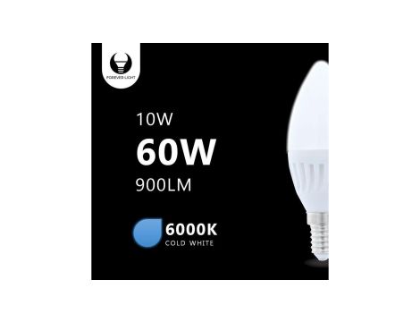 Żarówka LED E14 C37 10W 230V 6000K 900lm ceramiczna Forever Light RTV003446