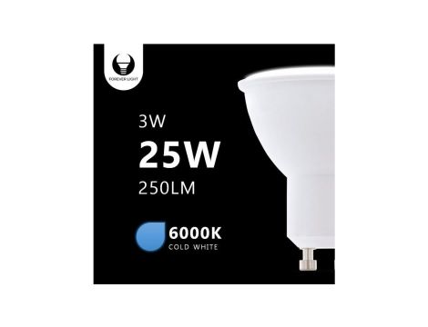 Żarówka LED GU10 3W 230V 6000K 250lm Forever Light RTV003439