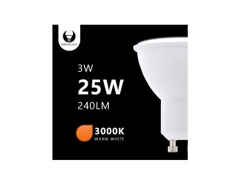 Żarówka LED GU10 3W 230V 3000K 240lm Forever Light RTV003437