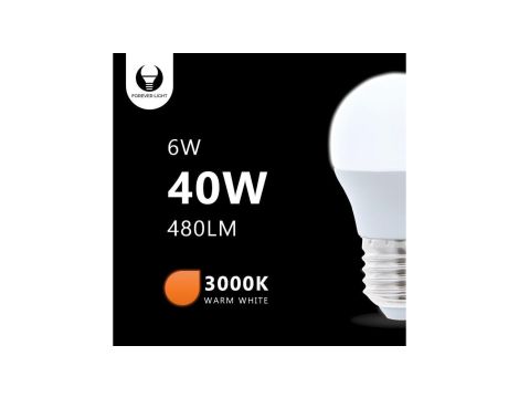 Żarówka LED E27 G45 6W 3000K 480lm Forever Light RTV003472