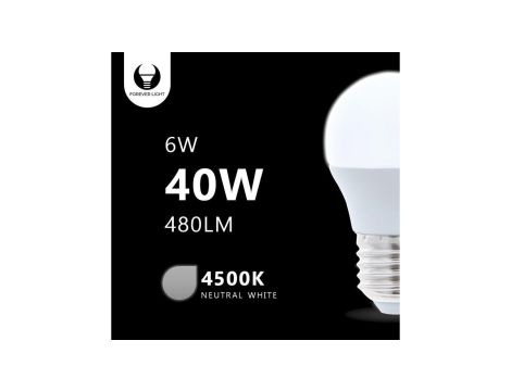 Żarówka LED E27 G45 6W 4500K 480lm Forever Light RTV003473