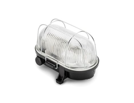 Oprawa LOFT OVAL-7063NB, E27, 100W, czarna-bakelit, klosz przeźroczysty-szkło, IP54, siatka metalowa A1230CZ