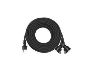 Przedłużacz 2 gniazda 25m 3 15mm guma P0604