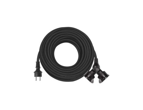 Przedłużacz 2 gniazda 25m 3 15mm guma P0604