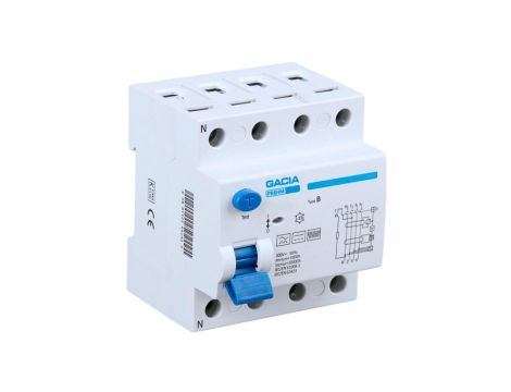 Wyłącznik różnicowoprądowy 4P 25A 300mA 10kA typ B różnicówka Gacia