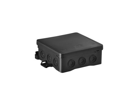 Puszka naścienna 100x40x100mm z dławnicą zintegrowaną samozatrzaskowa,bezhalogenowa, seria FASTBOXiHOOK czarna IP54 NS7 35349107
