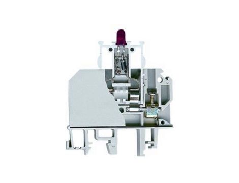 Złączka szynowa gwint. z bezp. i diodą 12V DC 2,5 mm2 TS35 1 tor ZUB1-2.5D(12V) 13202972 /25szt./