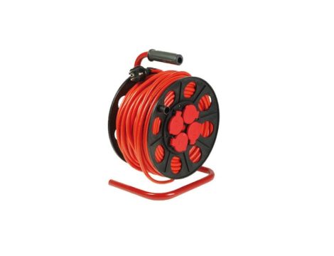 Przedłużacz bębnowy 50m H05VV-F 3x2,5 4xGS IP44 /+ termik/ pomarańczowy PS-BT IP44