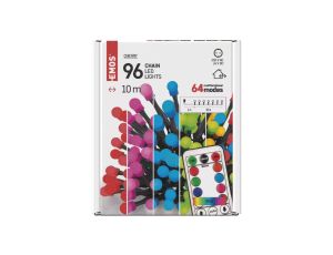 Lampki choinkowe 96LED cherry 10m RGB 64 programy pilot IP44 timer D5AA01