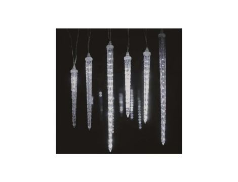 Dekoracje - 160 LED 6x sopel 25 do 40 cm 3,6 m, zimna biel, IP44 DCPC06