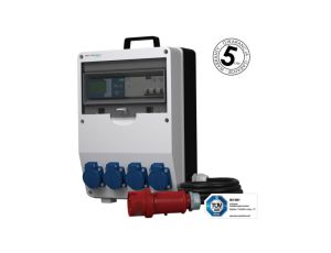 Rozdzielnica budowlana z licznikiem energii MID EEG Siemens pTD-S/FI 4x230V gniazda Mennekes Schuko Doktorvolt 6061