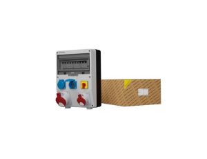 Rozdzielnica budowlana z rozłącznikiem DV-S/FI 32A 16A 2x230V Schuko Doktorvolt 1981