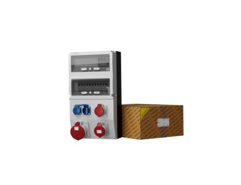 Rozdzielnica budowlana eXT-S/FI 63A 32A 16A 2x230V gniazda Mennekes Doktorvolt 0854