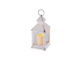 Lampion LED świeczka 24cm 3xAAA, vintage, timer biały DCLV01
