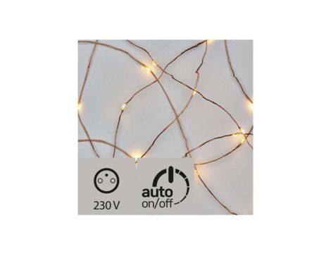 Lampki choinkowe XMAS nano TIMER 2,4W 100LED 10m IP44 ciepły biały D3AW02