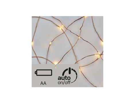 Ozdoby świąteczne XMAS nano TIMER 0,6W 10LED 0,9m IP20 ciepły biały D3AW06