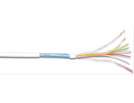 Wielożyłowy kabel do zabezpieczeń Ekranowany, dł. 100m, 0,22 mm CSA, 200 V, 10-żyłowy, Ø 5.5mm, izolacja: Polichlorek