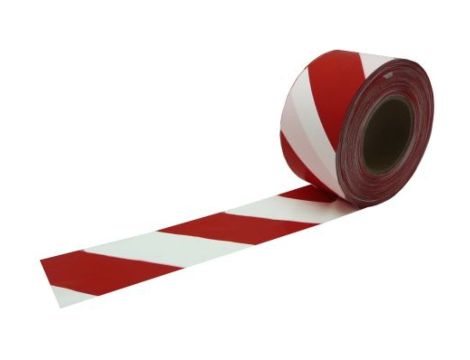 Taśma drogowa kolor: Czerwony/biały, materiał: Polipropylen, 80mm x 580m RSNA 580 RB, RS PRO