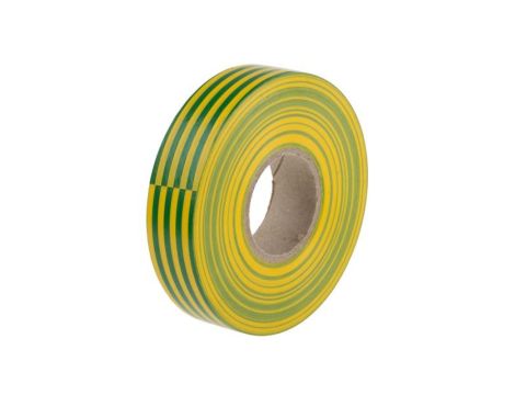 Taśma izolacyjna, kolor Zielony, żółty, 19mm x 33m BS EN 60454-3-1 / typ 2, grubość 0.13mm 235407, RS PRO