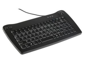 Miniklawiatura kulkowa przewodowa, kolor: Czarny, PS/2, QWERTY (Wielka Brytania), RS PRO